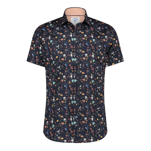 A Fish Named Fred S/S Pelican Shirt Navy